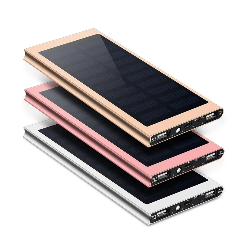 Popular Discount waterproof solar power bank 10000mah 20000mah dual power bank metal power case