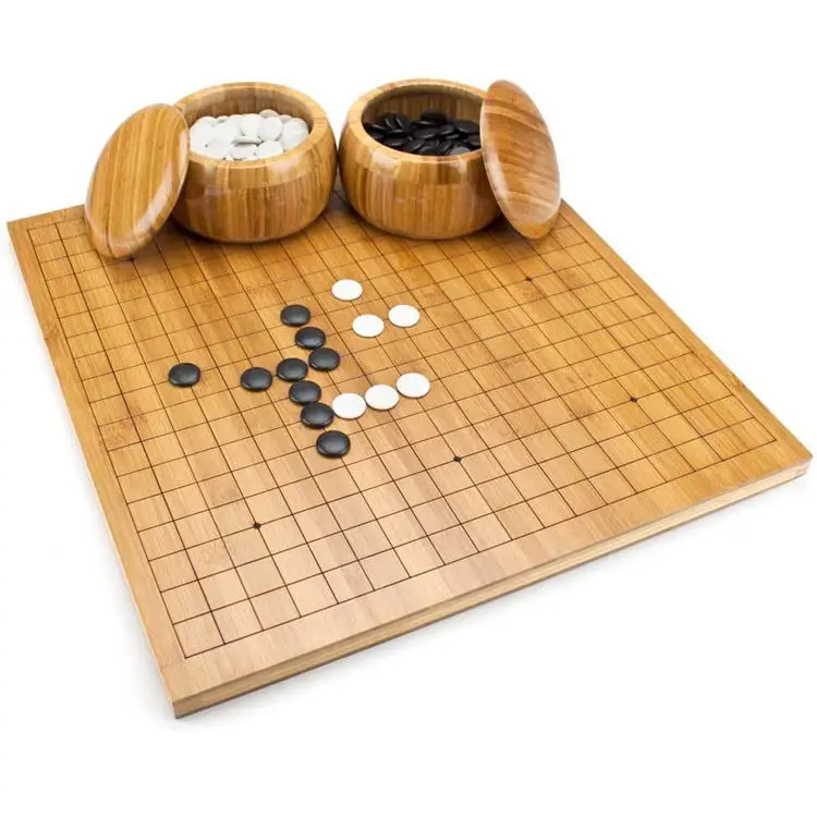 Китайская стратегия деревянная игра Go Weiqi, набор шахматных игр, портативная бамбуковая настольная игра, включает в себя камни для чаш