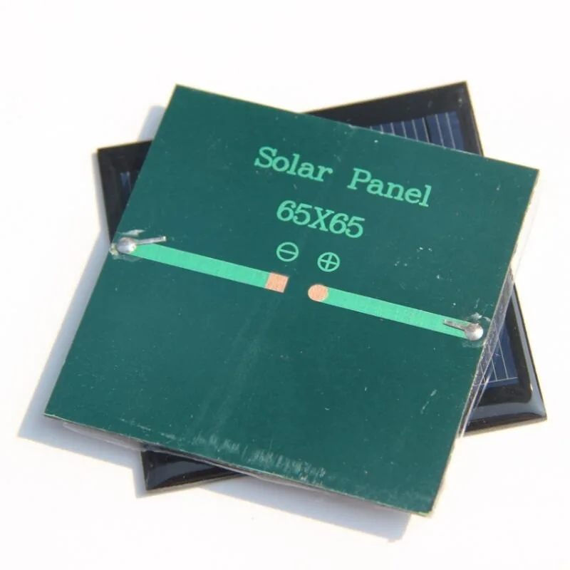 Custom 65*65mm Solar Module Panel Single Polysilicon Solar Mini Drip Glue Panel 0.14W/0.5V