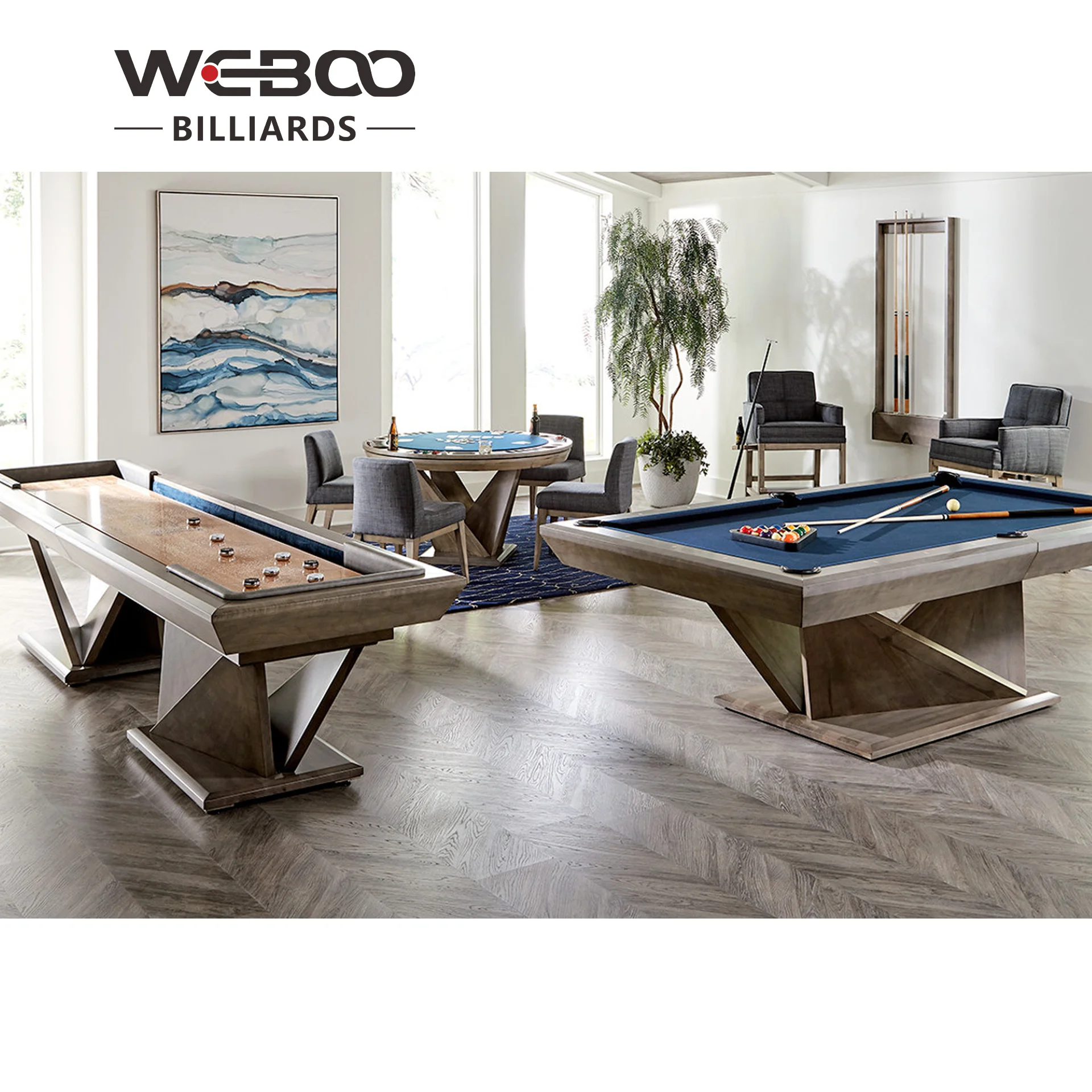 Бильярдный стол Weboo Jiujiang с голубым камнем 7 футов 8 9