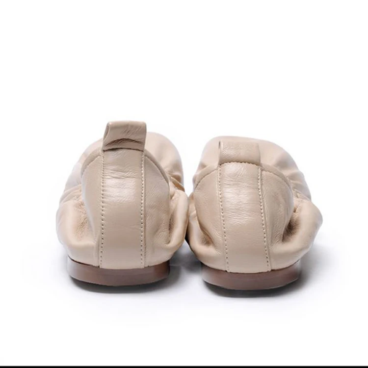 
Fashion Casual Shoes Rubber Sole Egg Roll Women Flat Ladies Roll Up Shoes 