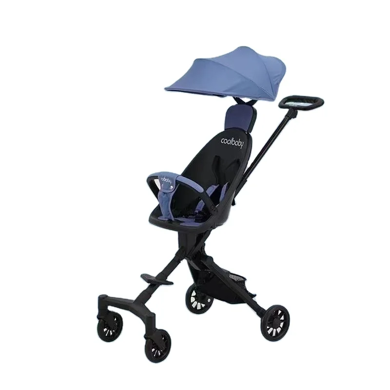 The high landscape baby stroller can be seated on a two-way vibration-proof children's folding stroller