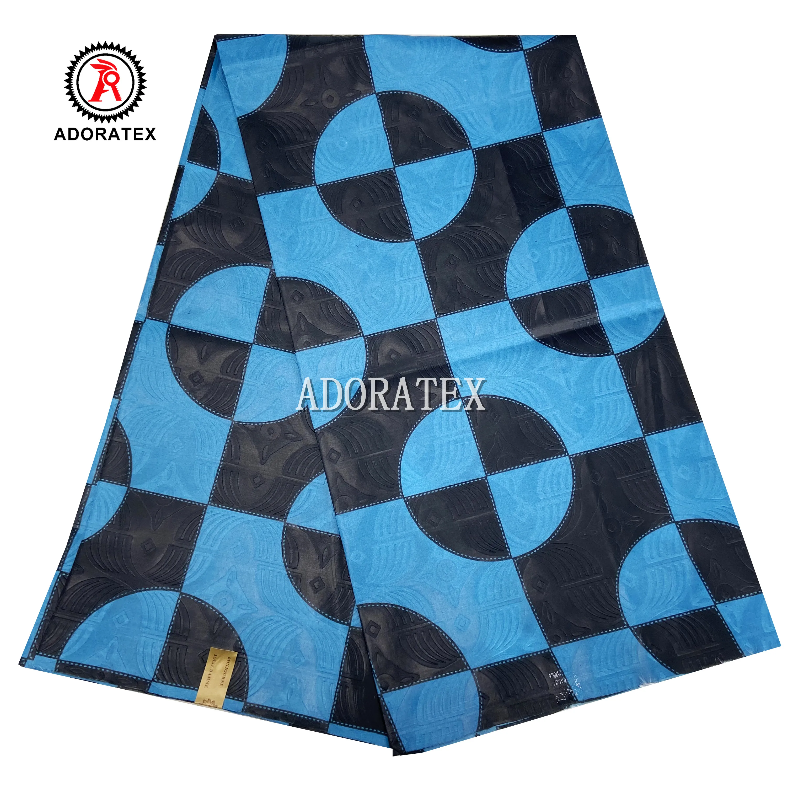 ADORATEX African new 3D emboss bazin design wax fabric to west african