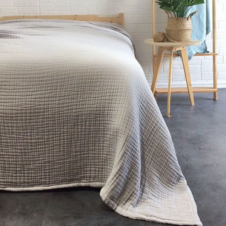 popular 100% cotton woven waffle blanket stone washed blanket bed throw for kids