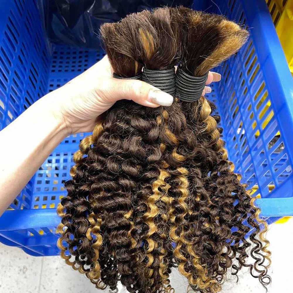 Water Wave Hair Human Hair Bulk for Braiding No Weft Braids Extensions Bundles Wet and Wavy Brazilian 1pcs/lot Hair Extention