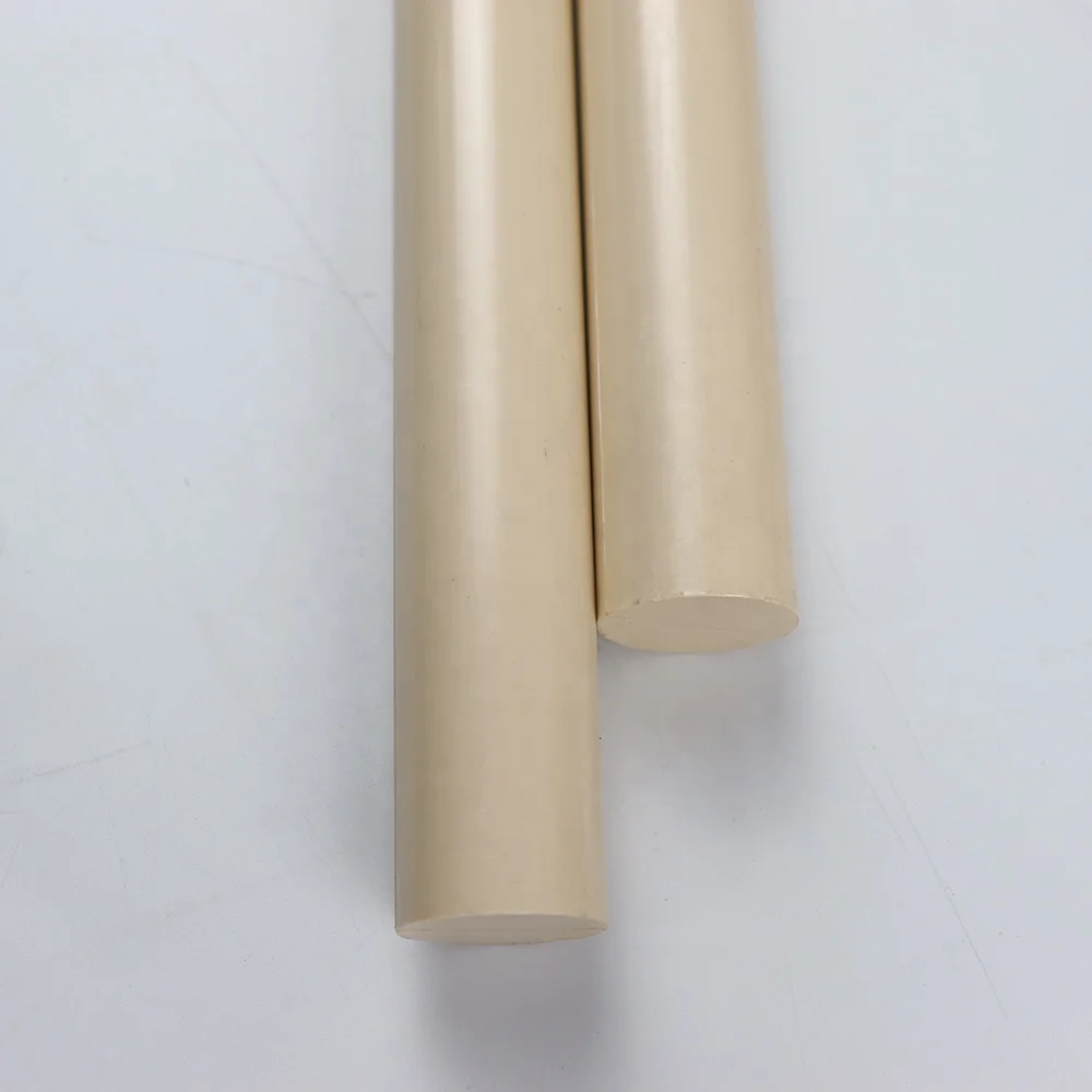 CNC Machining Natural Glass Fiber Filler Reinforced Custom Plastic Rod PPS Rod Bar PEEK Material Rod