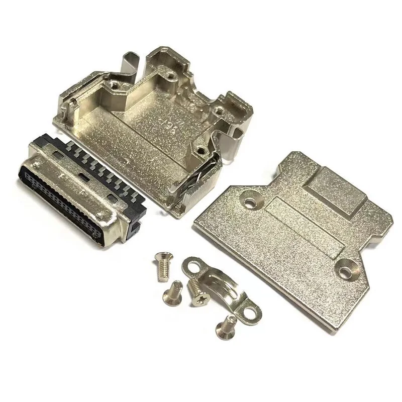 KinKuo SCSI 36Pin Male Connector 36 pin pitch 1.27mm MDR scsi 36P cable connector With Metal Hood solder Type