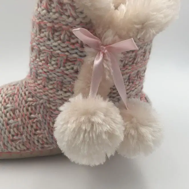 Warm Cheap Women Winter Boots Wholesale Fashion Latest Design Knitted Winter Shoes for Women Polar Fleece HCG Midi Indoor