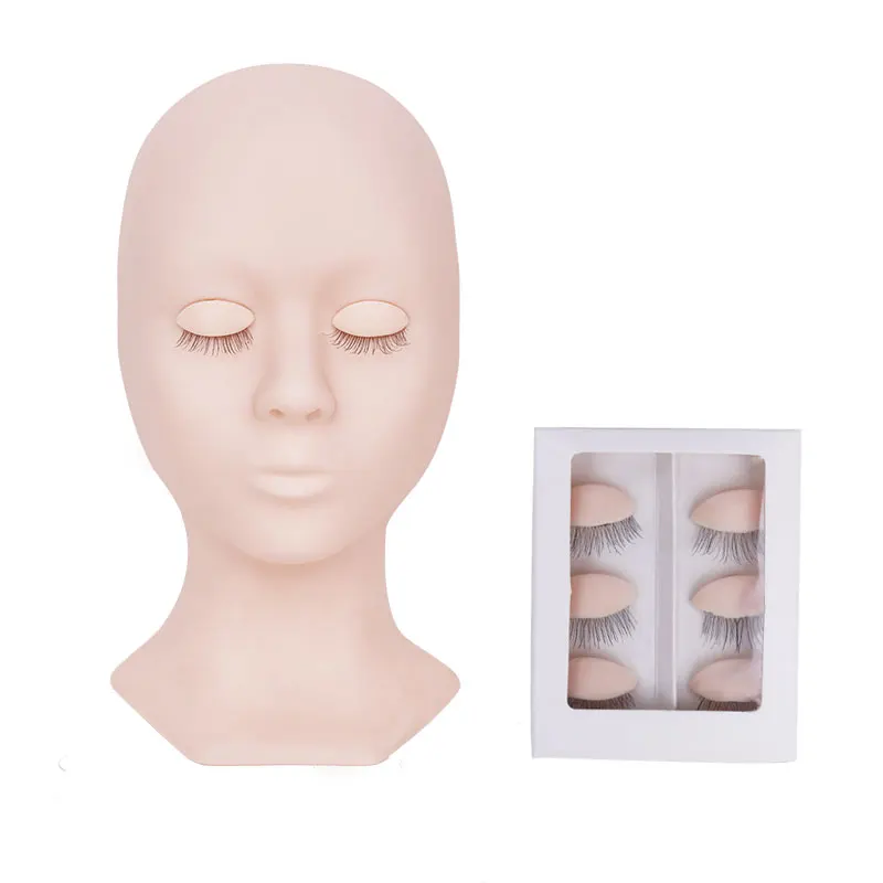 Silicone Practice Head Training Mannequin with Eyelid Kit For Lash Extension  Wholesale Eyelash Practice Head Removable Eyelids