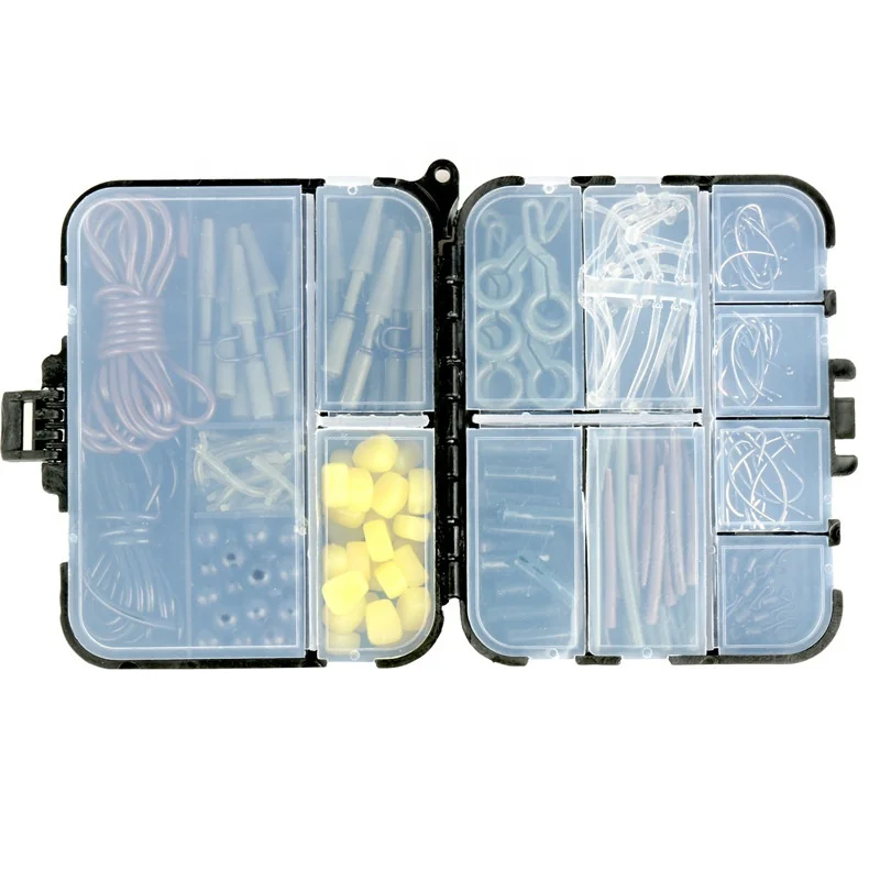 225pcs Europe Carp Fishing Gear and Accessories Kit s Anti Tangle Sleeve Soft Silicone Beads Hook Corn Rubber Tube
