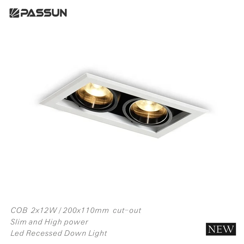 Aluminium Indoor ceiling embedded mounted 3*12w adjustable LED ceiling spot lights