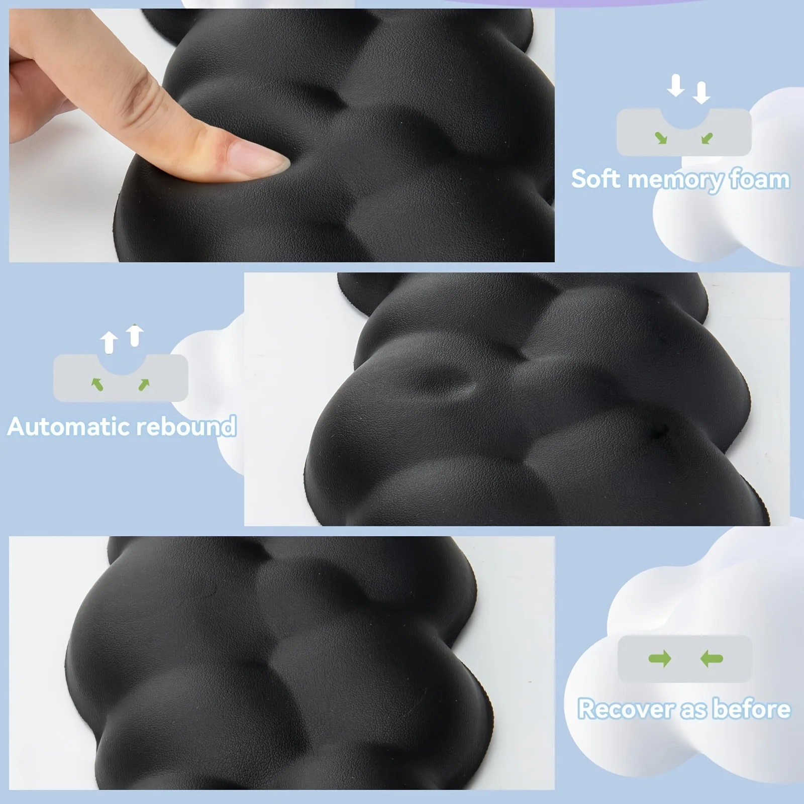 Cloud Wrist Rest Keyboard-Keyboard Cloud Wrist Rest Mouse, Desk Cloud Wrist Pad Slip Base  For Home, Office, Computer