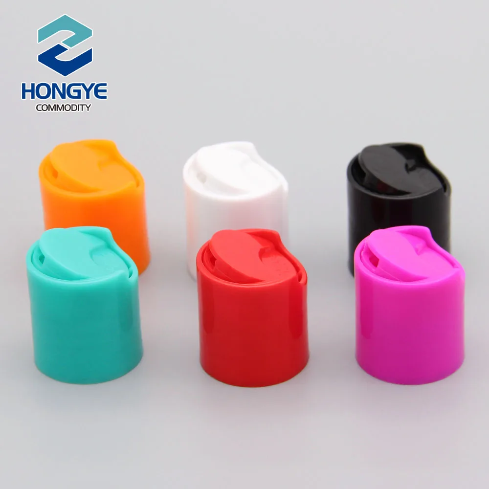 18/410 White Clear Plastic Press Cap Disc Top Cosmetic Shampoo Cap, Press Cap for Plastic bottle