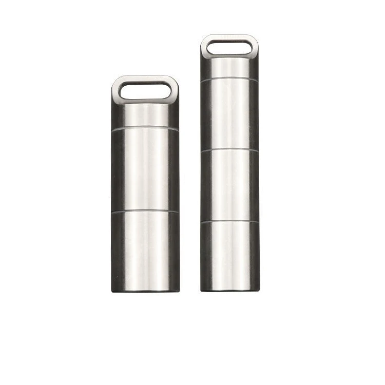 OEM Wholesale Waterproof Titanium Pill Case Sealed Capsule Container