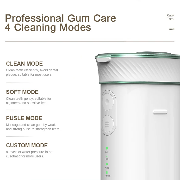 4 in 1 Cordless Portable Slide Electric Dental Water Jet Floss Aqua Pick Flosser Teeth Cleaning Oral Irrigator Dental Floss