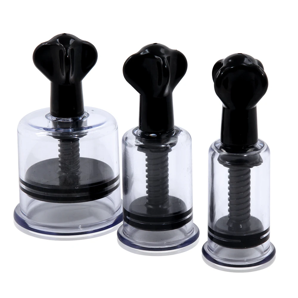 BDSM Plastic Nipple Suction Sucker Breast Enlarger Rotating Vacuum Pump Massage Tool Cupping Cups