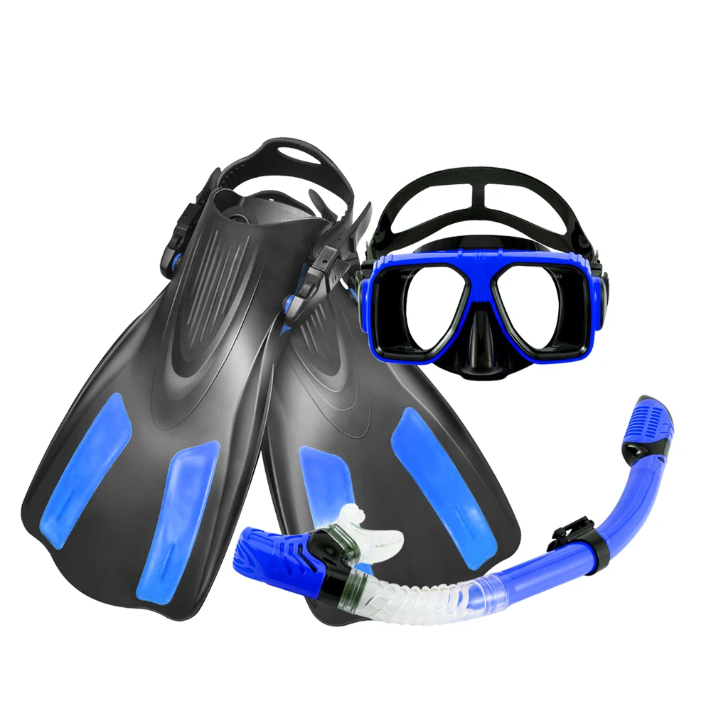 High Quality Scuba Mask Snorkel Diving Mask And Swim Flipper Set Manufacturer