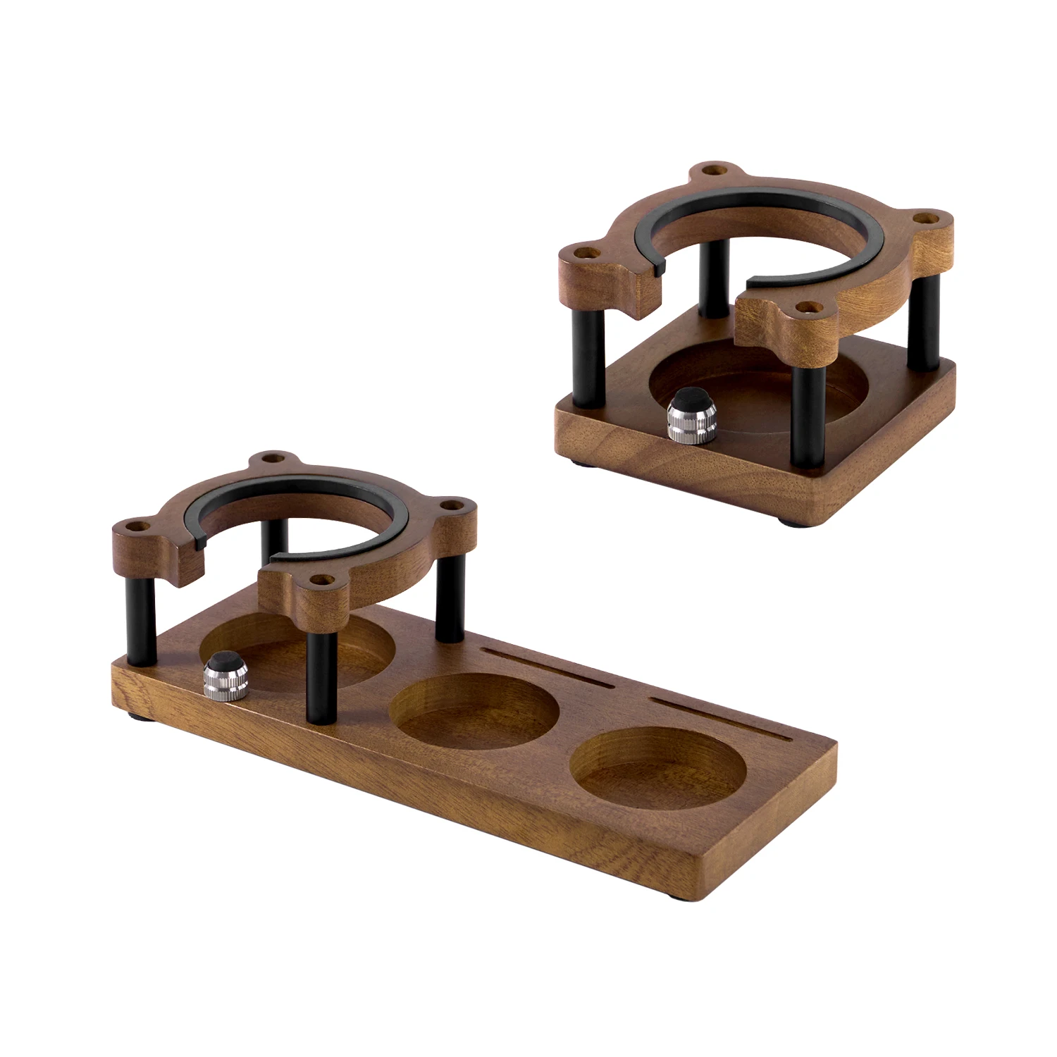 51mm/53mm/58mm Coffee Filter Holder Tamper Stand Solid Wood Espresso Distributor Mat Base Rack Barista tool