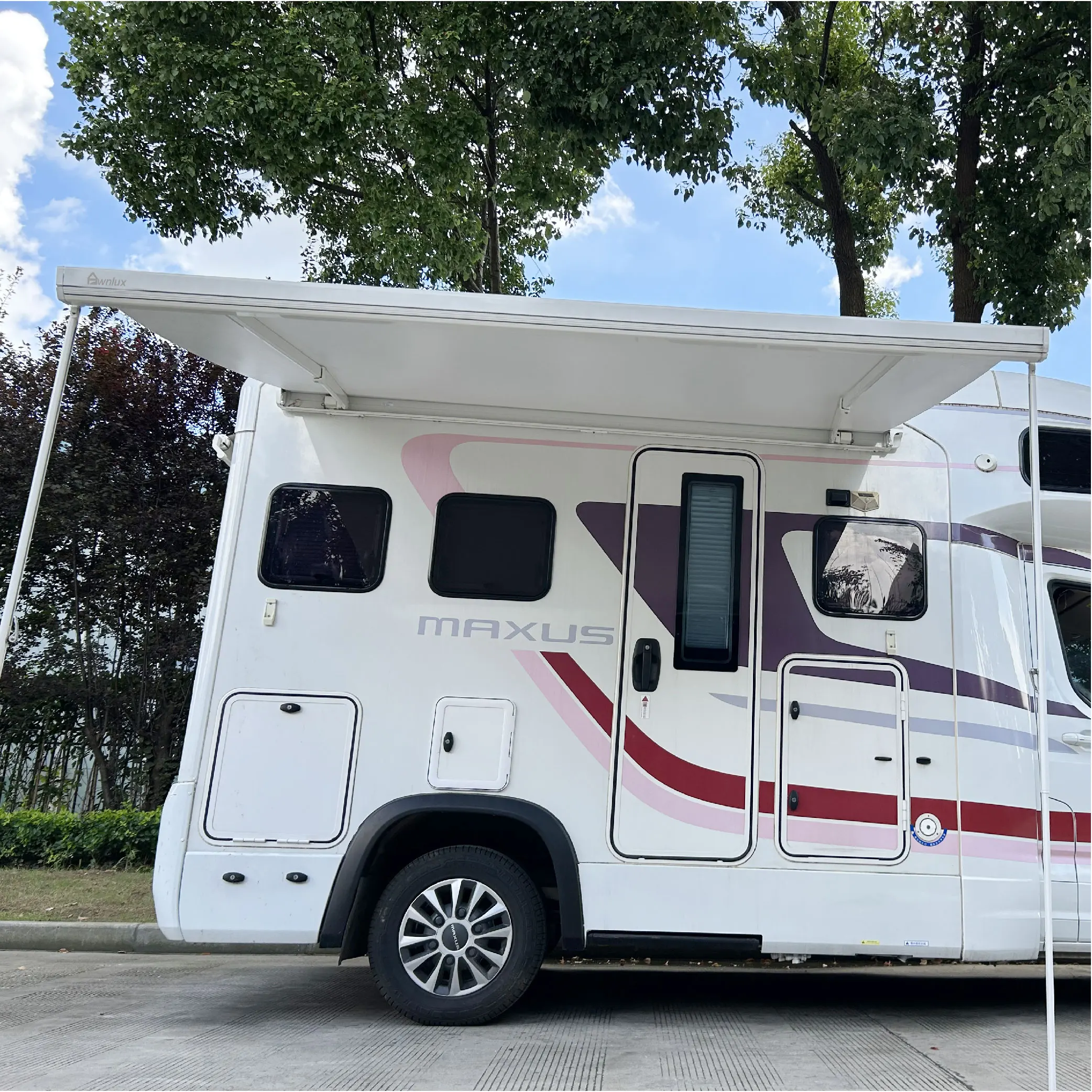 Awnlux High-strength Aluminum Alloy Frame Thickened Oxford Fabric Manual Control Sunshade Caravan RV Awnings Accessories