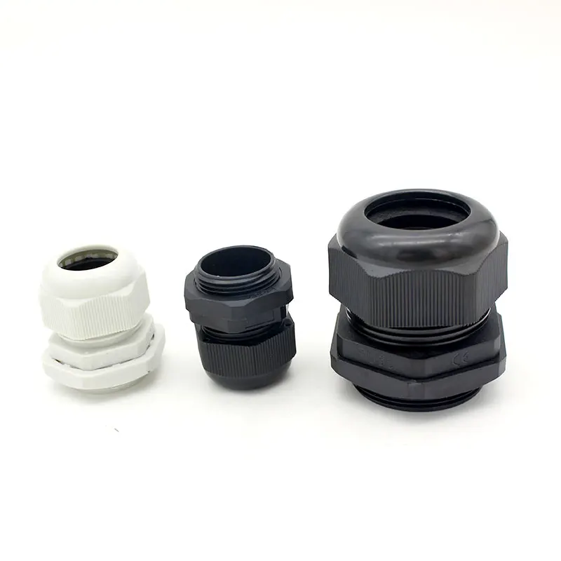 PG7 Nylon Cable Gland Strain Relief Wire Connectors Black Locknut IP68 REACH CE Waterproof Plastic Cord Grips