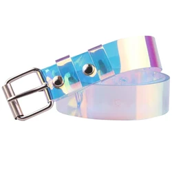 Plastic Fashion Transparent Dress Grommet with Heart Buckle Waist Belt for Women