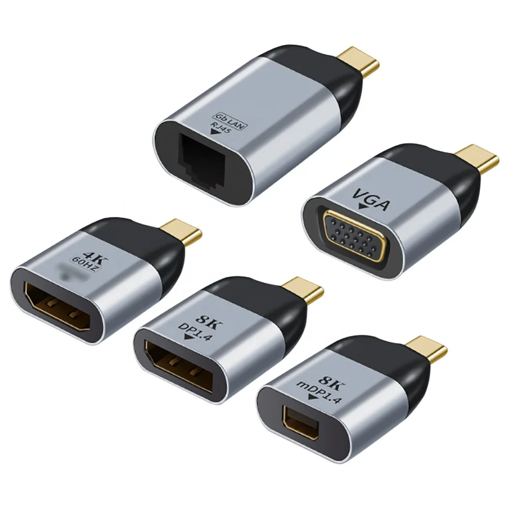 4K 8K 60HZ Usb C к Hdtv кабель адаптер конвертер Тип C папа к HDM I/VGA/DP/Mini DP/RJ45 Женский кабель для компьютерных аксессуаров
