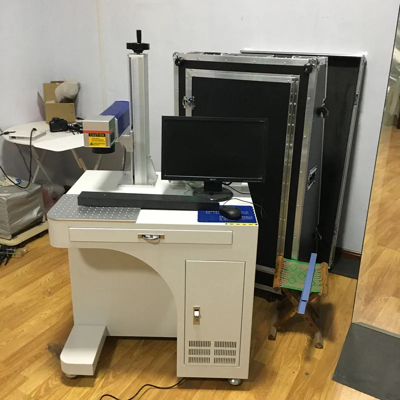 30w 50w desktop dynamic focus three type fiber co2 uv lazer jewellery cutting color laser marking 3d printer machine