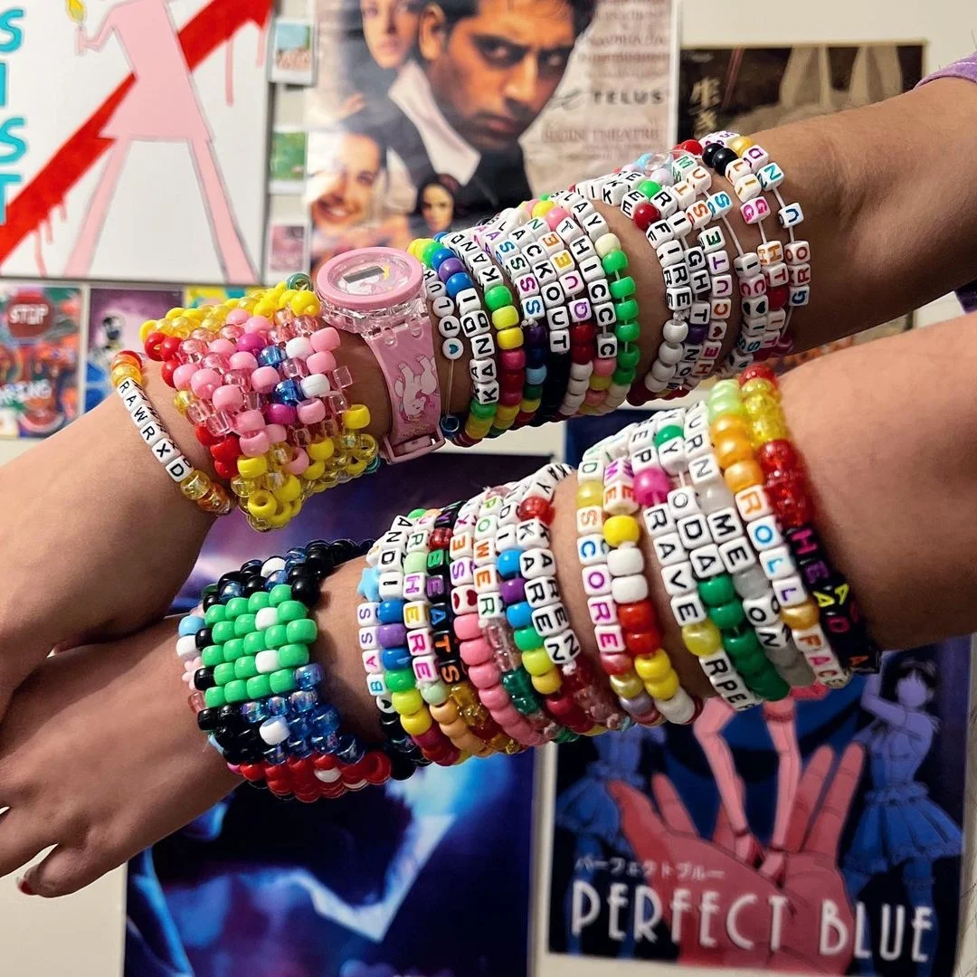 Online EDM Life Custom Letter Bead DIY Festival Bracelets Acrylic Pony Beads Bracelet RAVE Kandi Bracelets