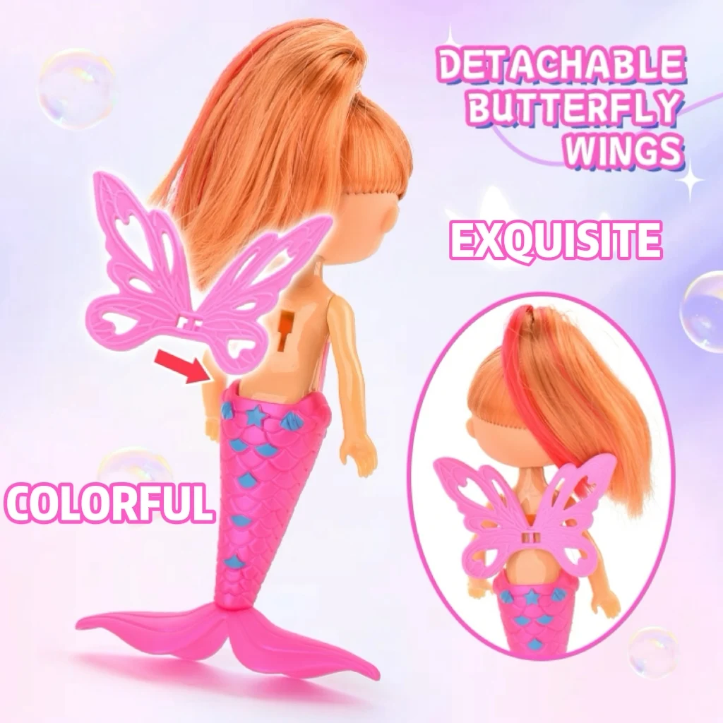 Hot Selling Mermaid With Wings Fun Dress-Up Various Shapes Joints Doll Four Colors Lifelike Adorable Toy For Kids