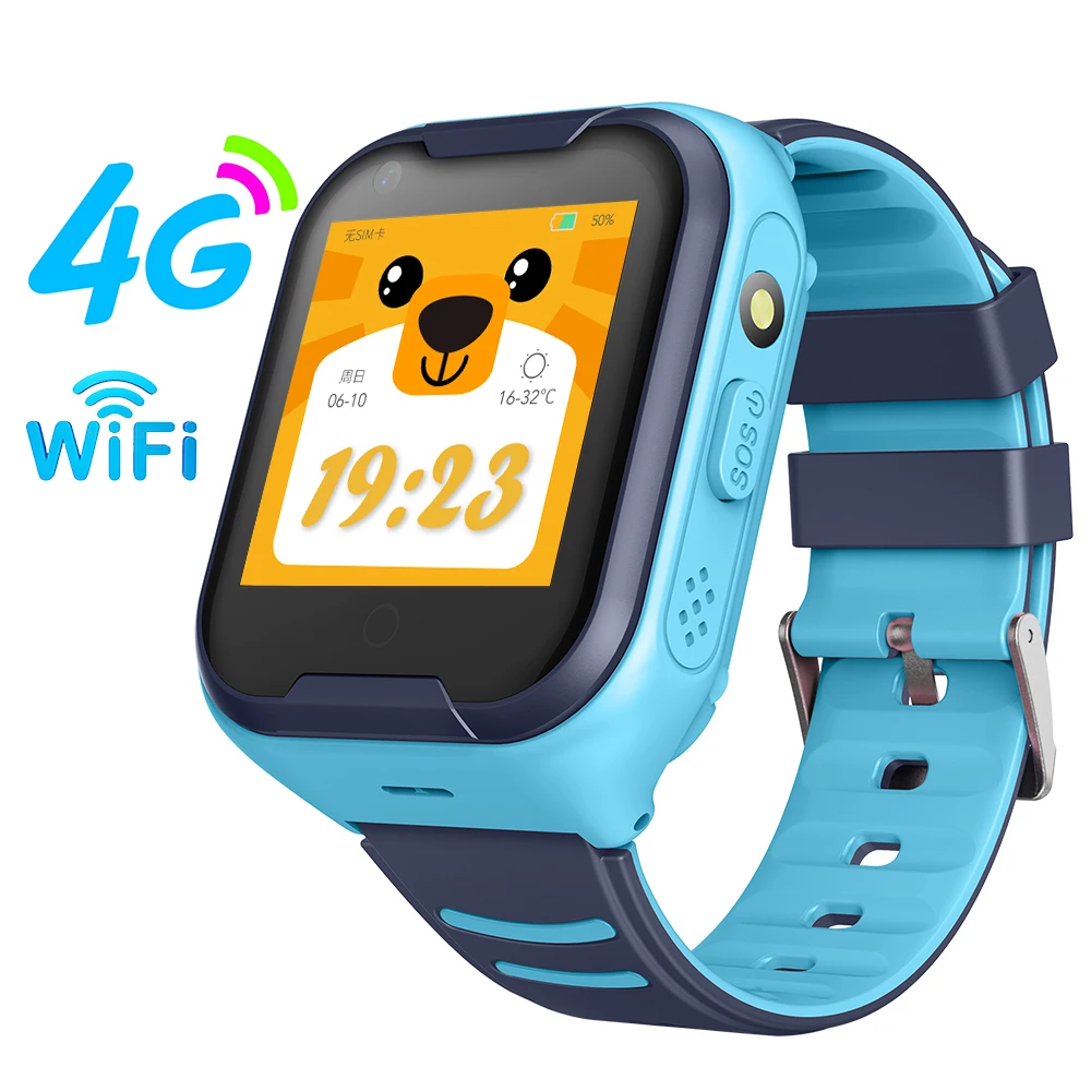 4G Smartwatch Kids 680mA Rechargeable Wifi GPS SOS IP67 Waterproof Alarm Clock Camer 4G Kids Smartwatch
