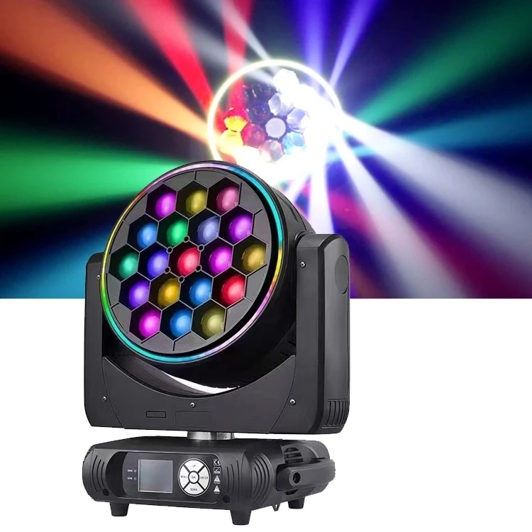 B-EYE K15 19x40W Led Moving Head Light RGBW 4in1 Pixel Zoom Beam Wash FX Pro Entertainment Stage Lighting