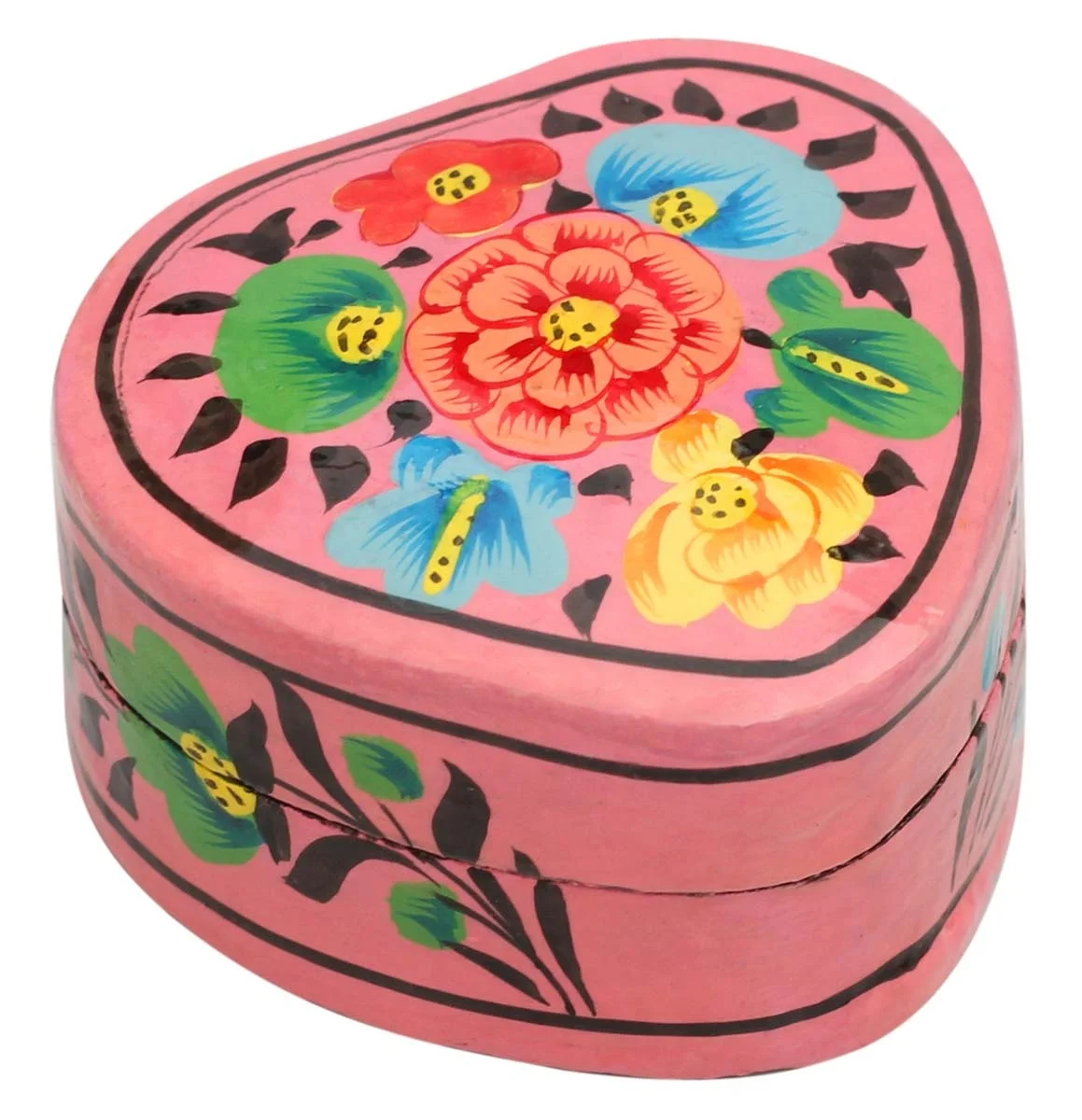 Kashmiri Paper Mache Heart Box,valentine day gift ,Handmade heart shape papermache box