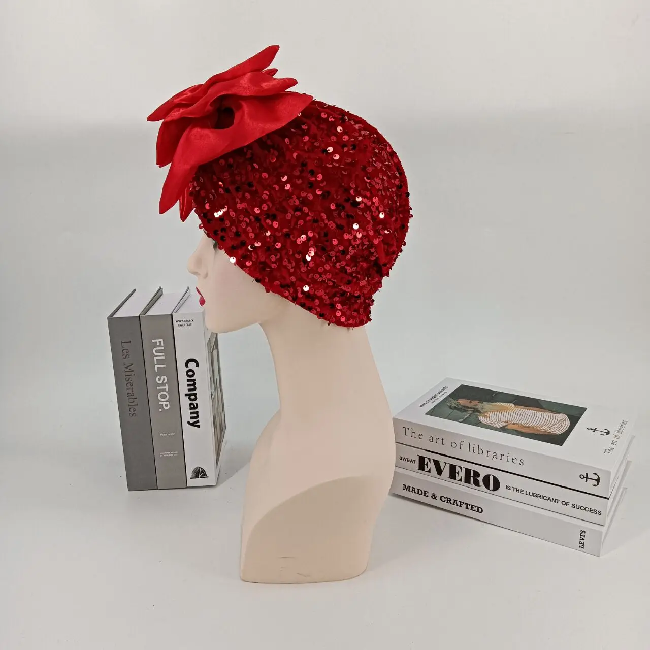 China Suppliers Sequin Turban Wholesale Bow Knot Turban Popular African Women Sequin Headwrap