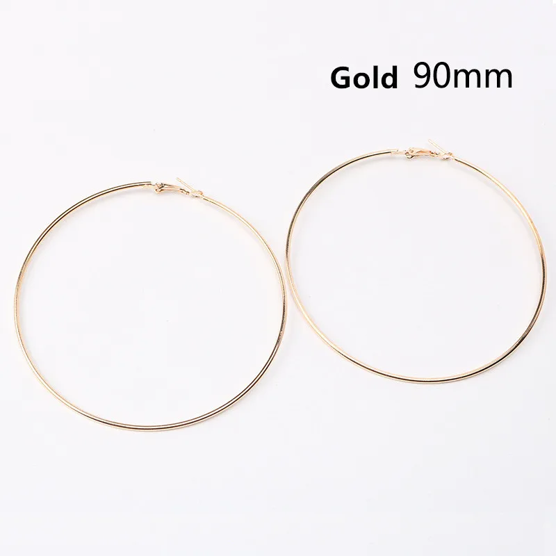 Trendy Large Hoop Earrings Big Gold Circle Earrings Fashion Loop Earrings for Women Jewelry