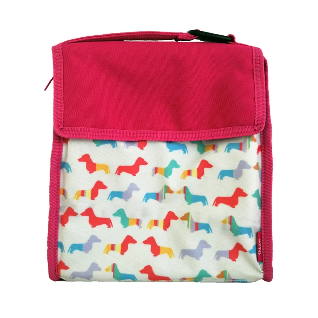 high quality 600D oxford pvc colorful cute cartoon dog portable thermal customized kids waterproof  picnic cooler bag