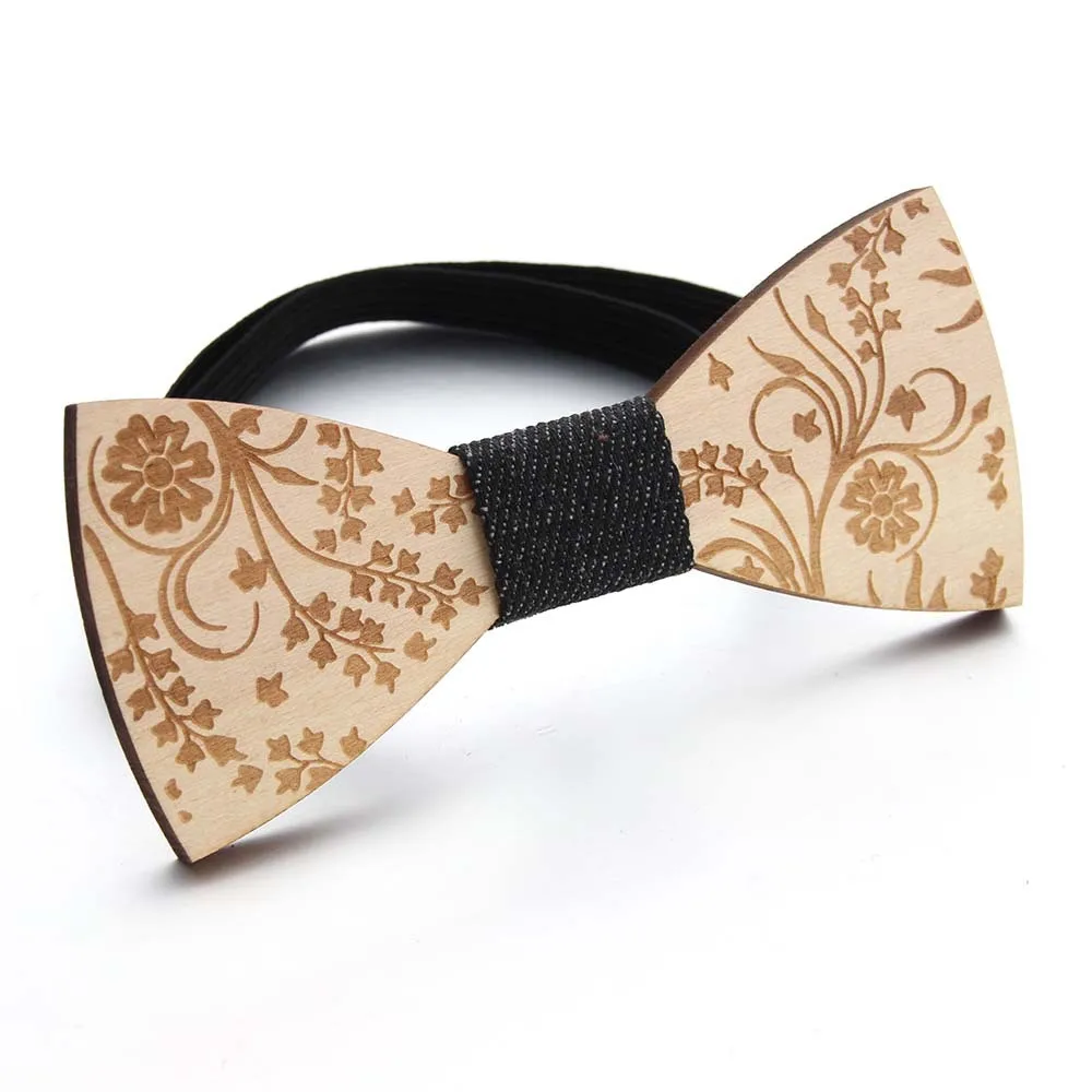 Hot Sale Wood Bow Tie Mens Wooden Bow Ties Party Business Butterfly Cravat Party Ties For Men Women Kids