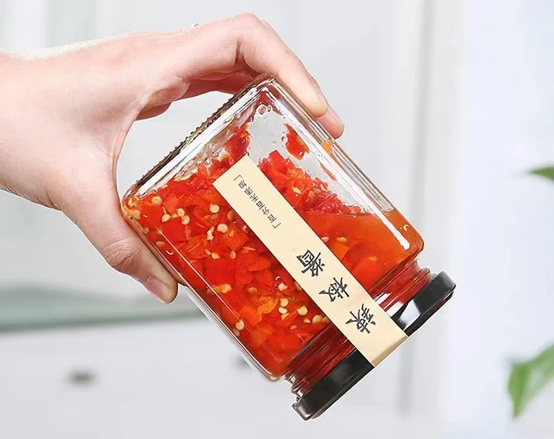 Custom Size 50ml-730ml Honey Glass Bottle Jam Jar Canning Pickles Glass Jar