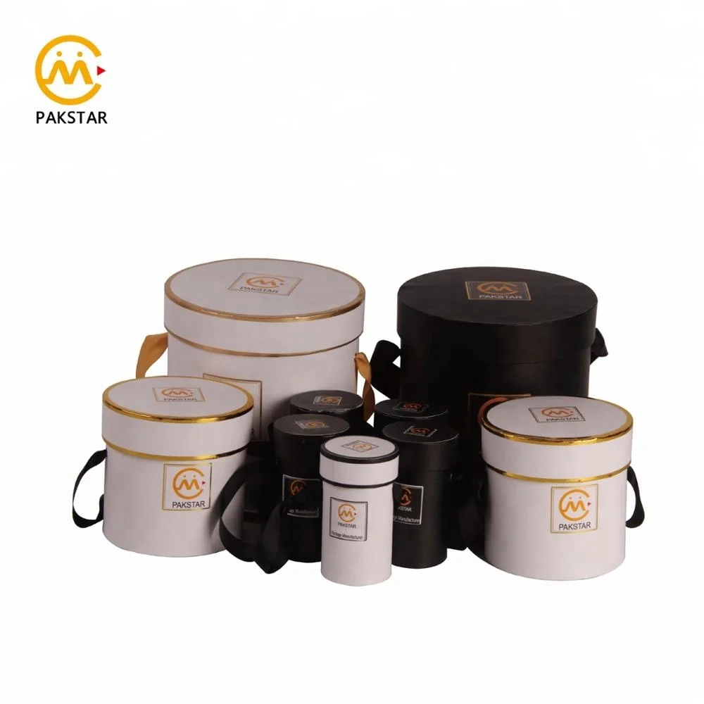 Wholesale custom logo thick bouquet rose preserved flower gift packaging round boxes