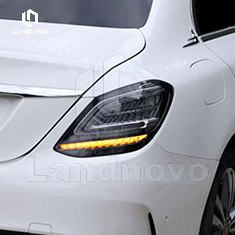 Landnovo body parts car assembly taillight led lamp replacement For Mercedes C class W205 2015-2020 led tail light