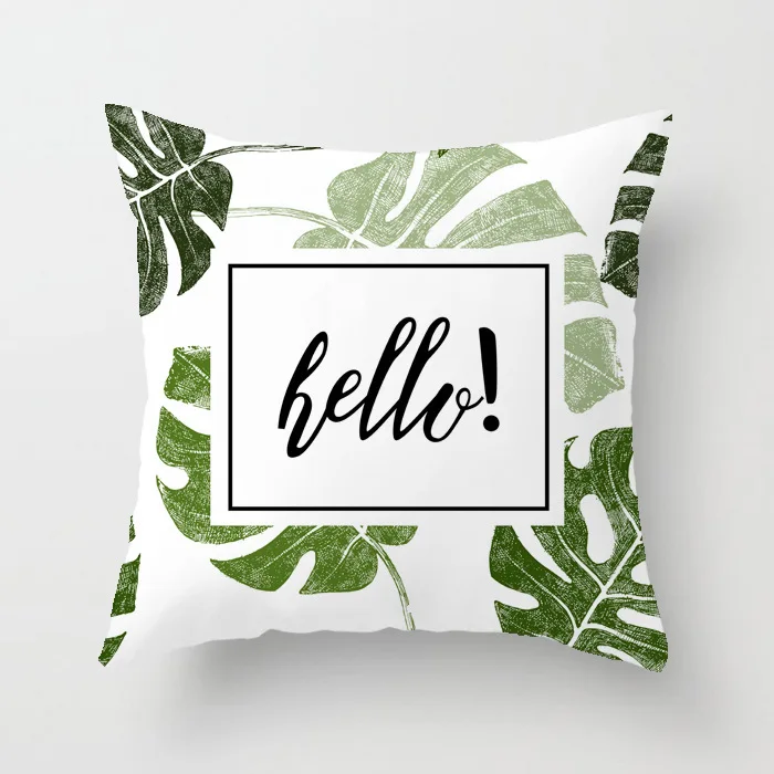 Pillow Cover Tropical Green Leaves Summer Palm Leaf Hawaii California Tree Jungle Decor Lumbar Pillow Case Cushion for Sofa