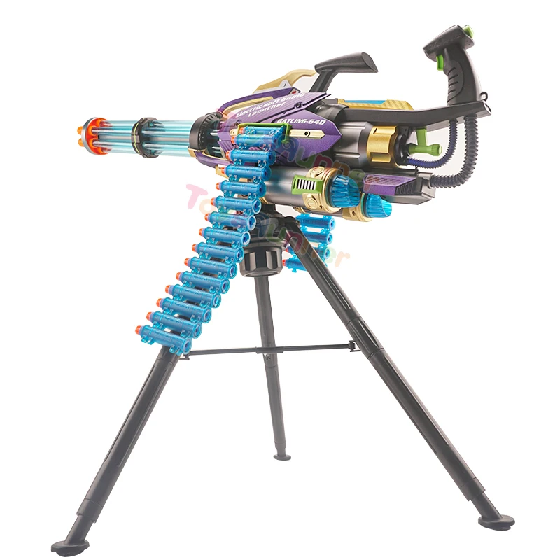 Silicon Real Mini Heat Gatling Gun Plastic High Quality Metal Shell Ejecting Toy Gatling Gun For Adult Real Metal