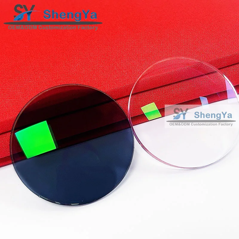Photochromic Color Changing Lens Single Vision Eyesglass Lens Pink Lenses Grey 1.56 Photochromic Purple Resin Blue Clear HMC