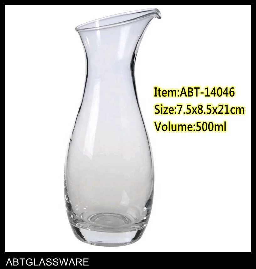 mouth blown decorative unique hand painted glass water carafe