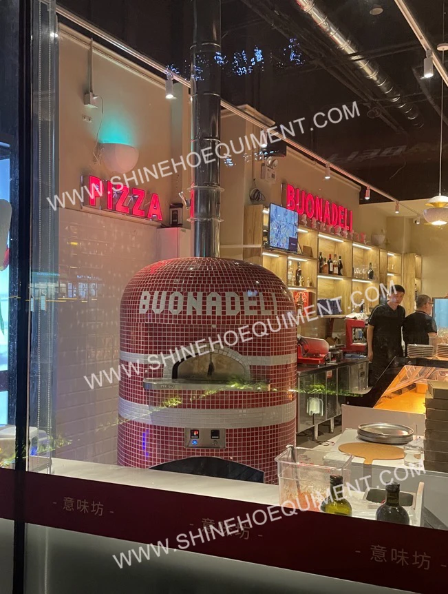 Shineho Retro Luxury burner gas and wood fired customized Efficient commercial outdoor Rapid-Heat pizza oven