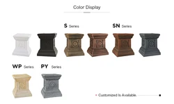 Roman style outdoor garden pp plastic column for flower pot