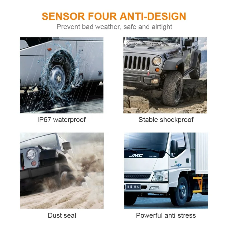 Support GPS tracker TPMS, Truck fleet TPMS Tyre Pressure monitor system with monitor up to 26 wheels external sensor