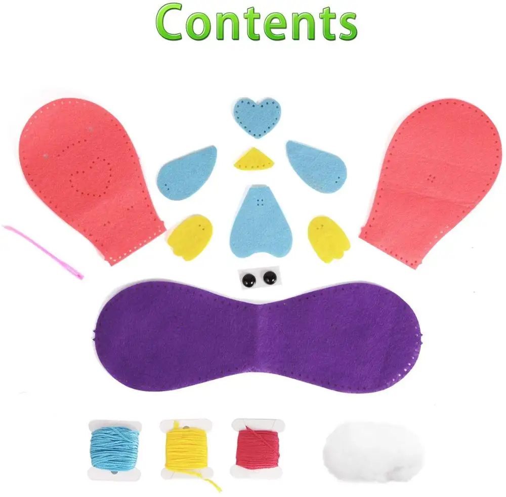 
Xmas tree decor toy travel free samples small felt bird ornament thread kids sewing diy craft kits 