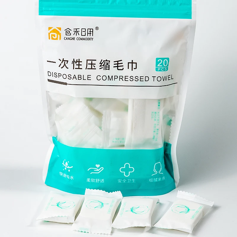 Disposable Compressed Towel Nonwoven Facial Cleaning Towel with Custom Logo for Home Hotel Beach Sports Adults Children