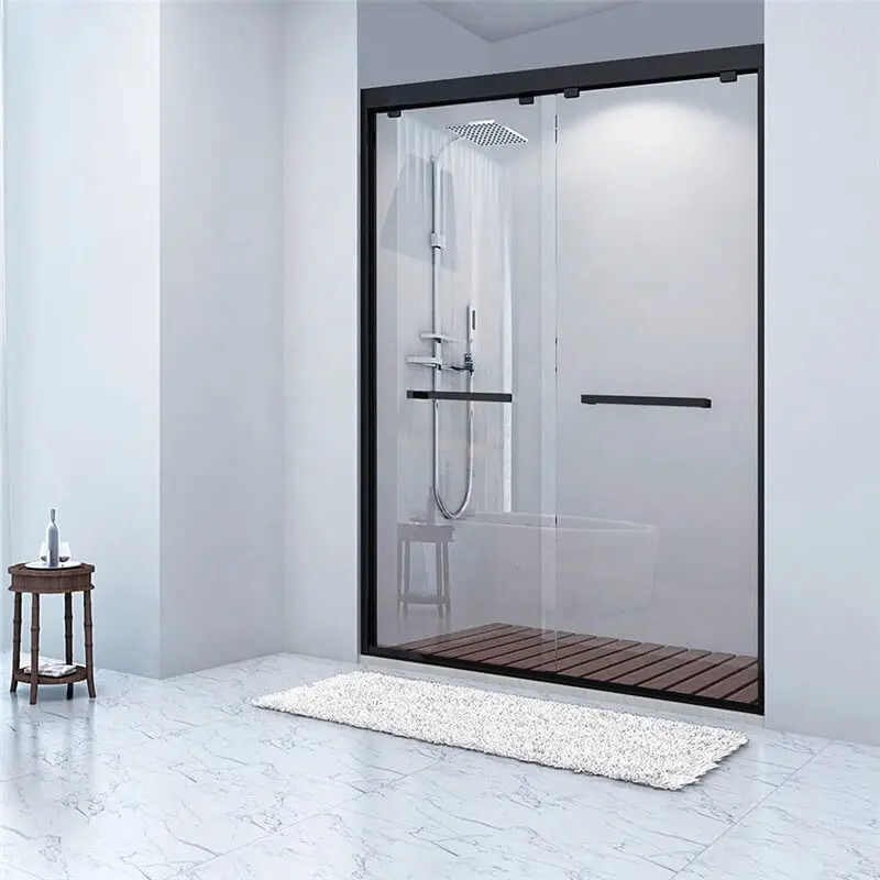 Shower Enclosure Factory Direct Sale Stainless Steel Sliding Bathroom Glass Modern Rectangle Hotel Straight 8mm Tempered Glass