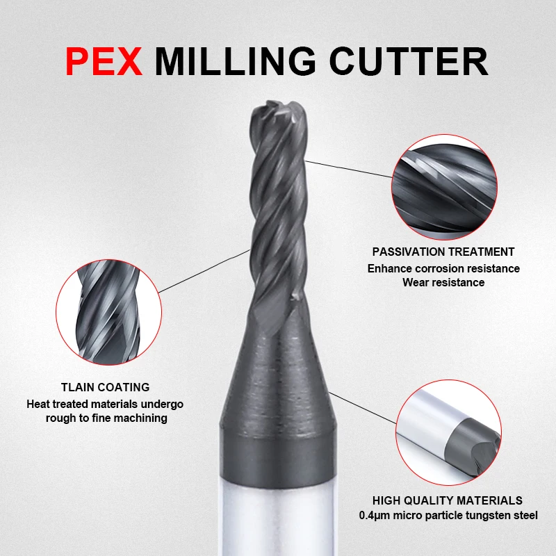 ZHY Factory Direct Prices Solid Carbide Metal End Mills Long Shank Corner Radius Endmill